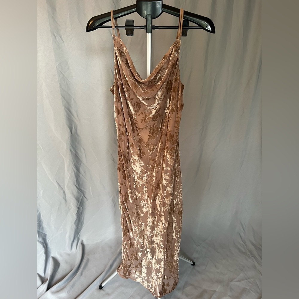 Vici Tan Dress with Floral Pattern